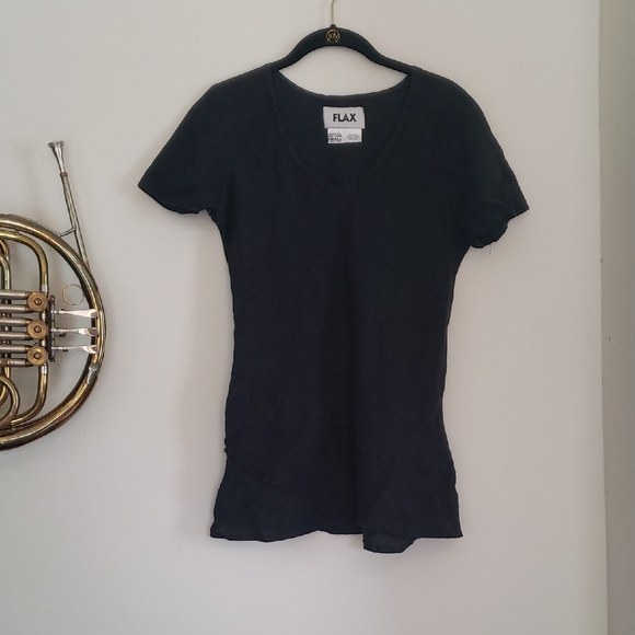 FLAX Women's Black Top - Picture 1 of 5